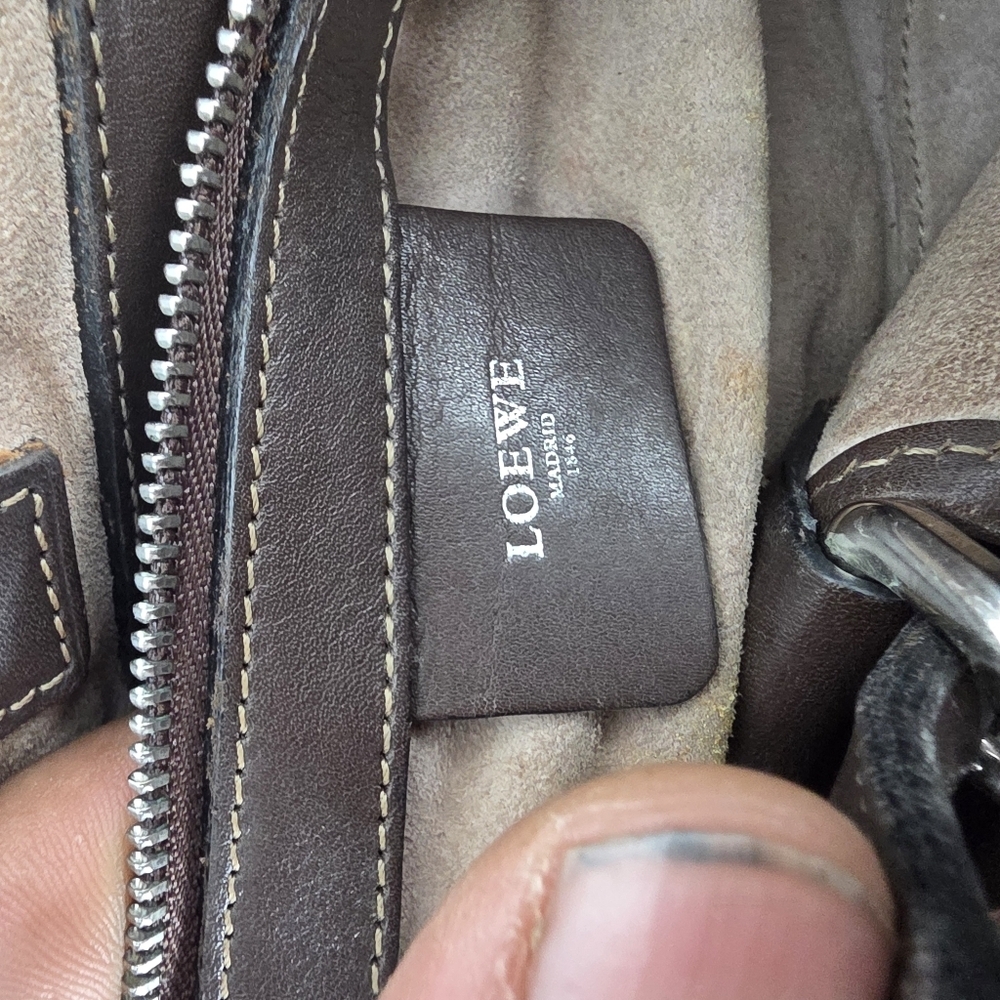 🇪🇸 VINTAGE LOEWE Brown Leather Shoulder Bag / Satchel - Picture 3 of 8